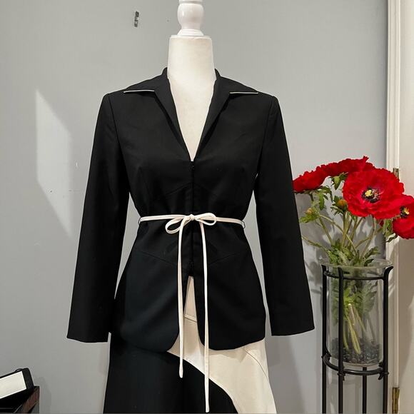 NEW The Limited 90s Classic Longline Structured Hourglass Pantsuit Midi Skirt 4 - Picture 9 of 16